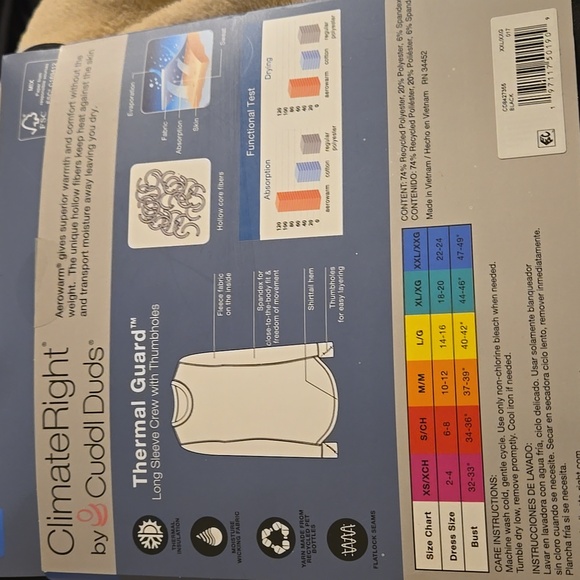 ClimateRight by Cuddl Duds Thermal Guard LONG Sleeve Crew. NWT. - Picture 6 of 6